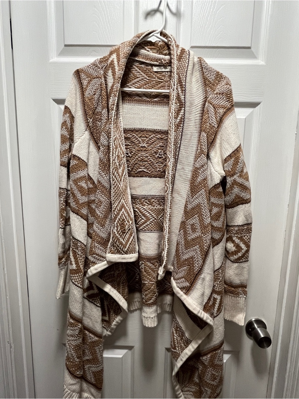 Old Navy Aztec Knit Cardigan - Cream & Brown